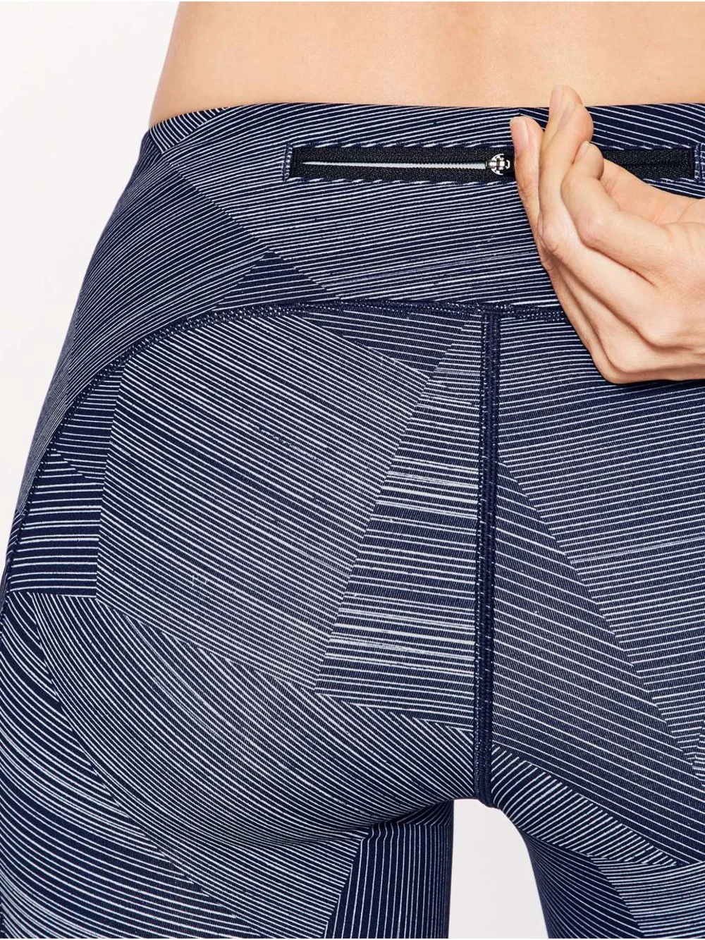 lululemon athletica Navy Geometric Print speed up crop 21”
